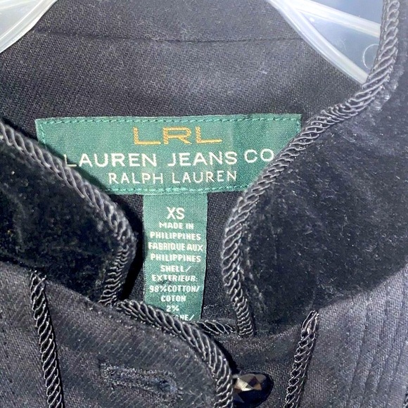 Ralph Lauren Black Victorian Style Denim With Velvet Jacket Size Xtra Small - Picture 8 of 8